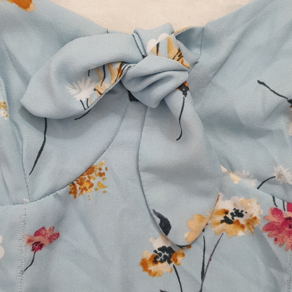 Floral Print V-Neck Strappy Tie Front Dress - Xhil - Picture 8 of 13